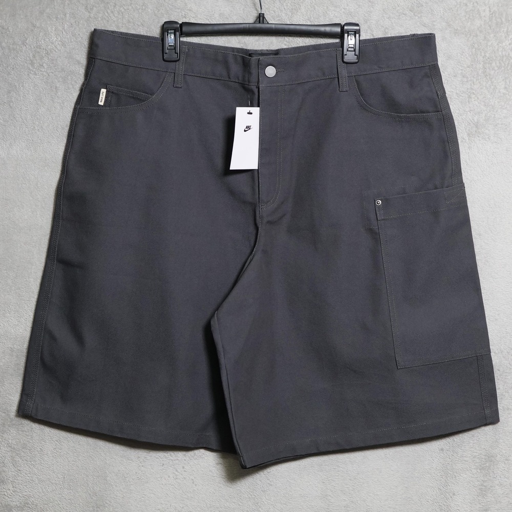 Nike Life Shorts Mens 40 Gray Cargo Canvas Workwear Utility Baggy HQ0195-060
